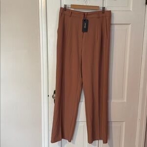 Shinestar NWT Women's Wide Leg Pants Coral Color Size Large 96% poly 4% spandex